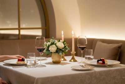 Private fine dining setting reflecting a refined elite escort appointment experience